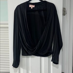 Forever 21 Elegant Black Drape Blouse